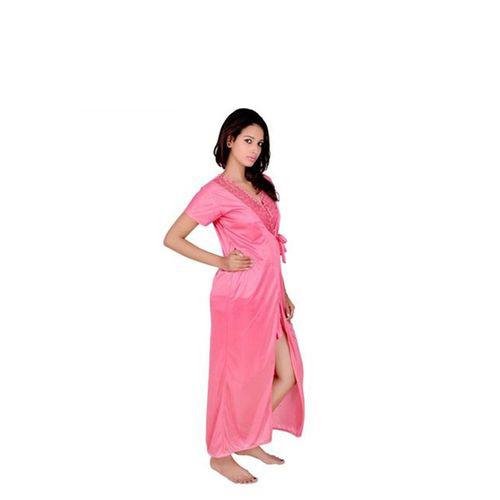 Buy Clovia Satin Nighty Night Gowns Pink Online At Best 51 OFF