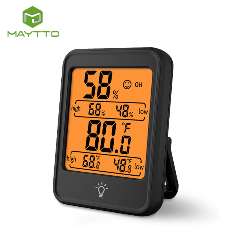 MAYTTO Digital Thermometer Backlight Multi Function Indoor Room LCD