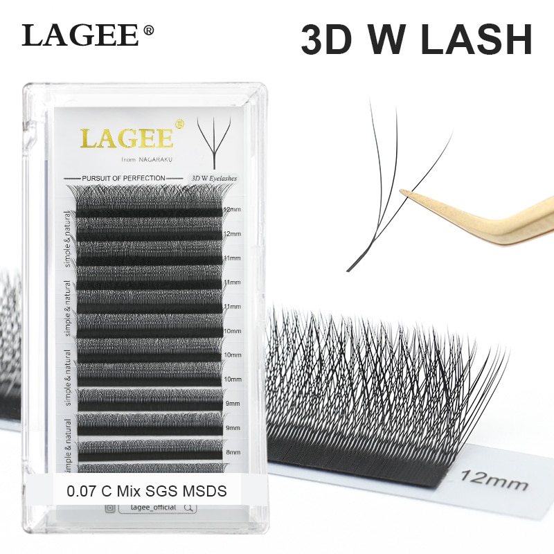 LAGEE 3D W Shape Eyelash Extensions Premade Volume Fans Lashes Clover