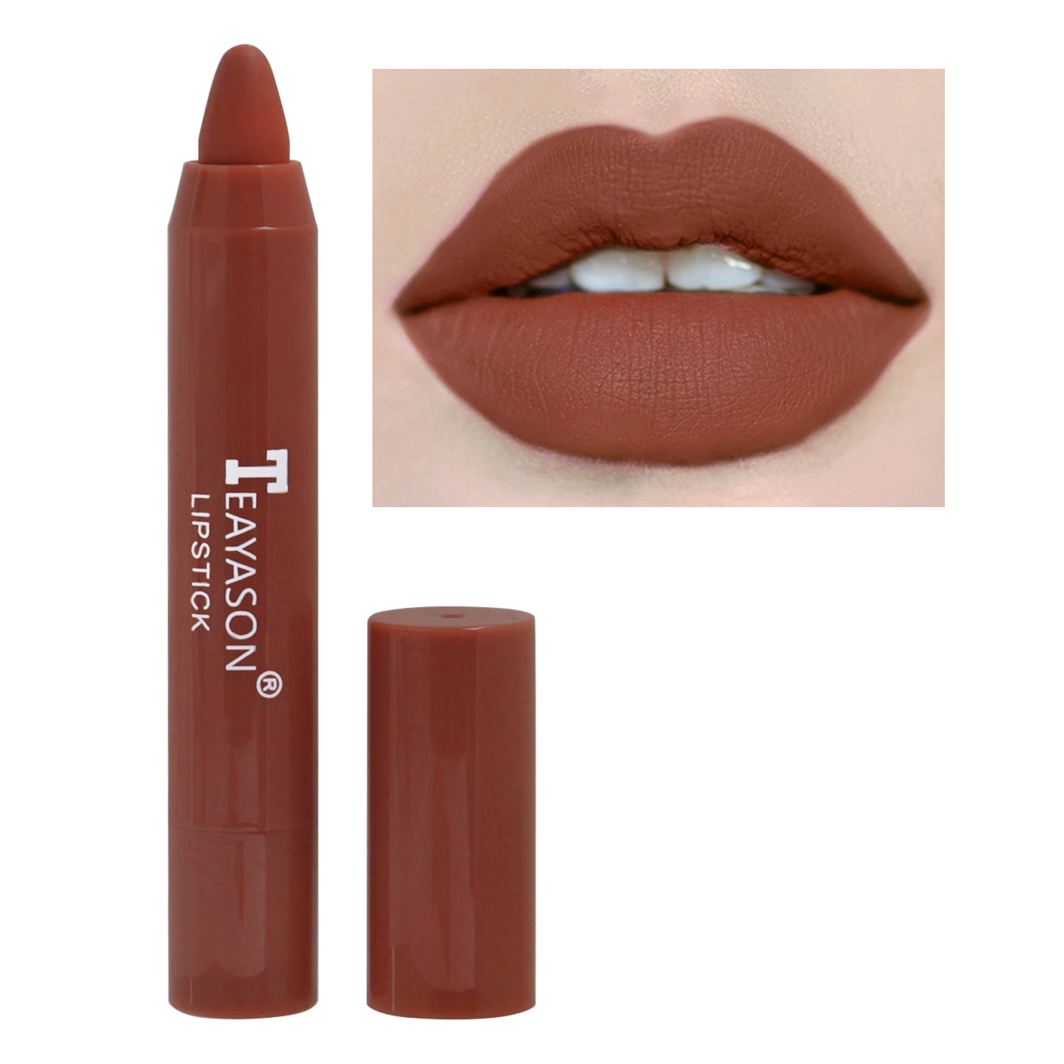 Waterproof Matte Velvet Nude Lipstick Pencil Sexy Red Brown Pigments