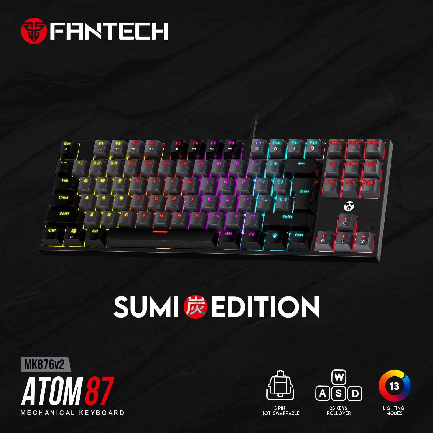 FANTECH ATOM 96 MK890 V2 MIZU Edition RGB Full Key Roll Over Hot