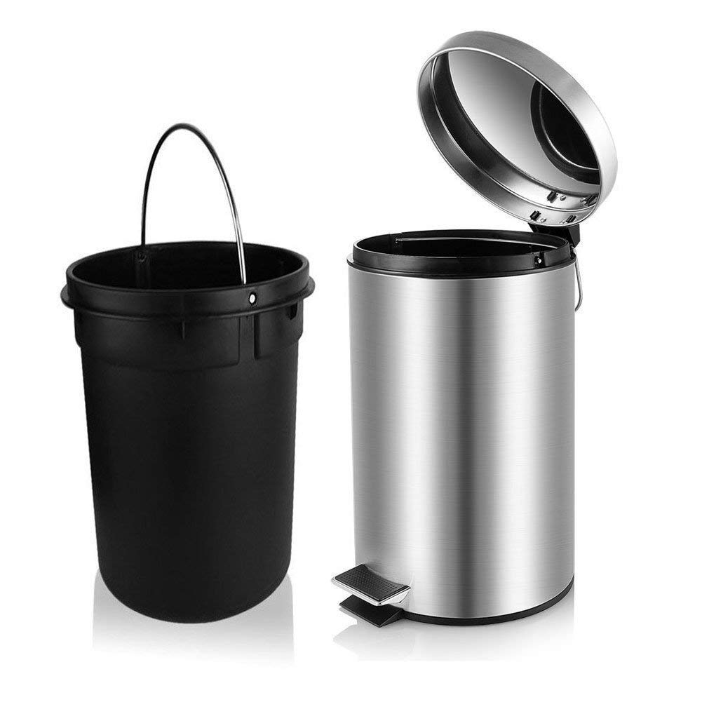 Stainless Steel Plain Pedal Dustbin Plain Pedal Garbage Bin With