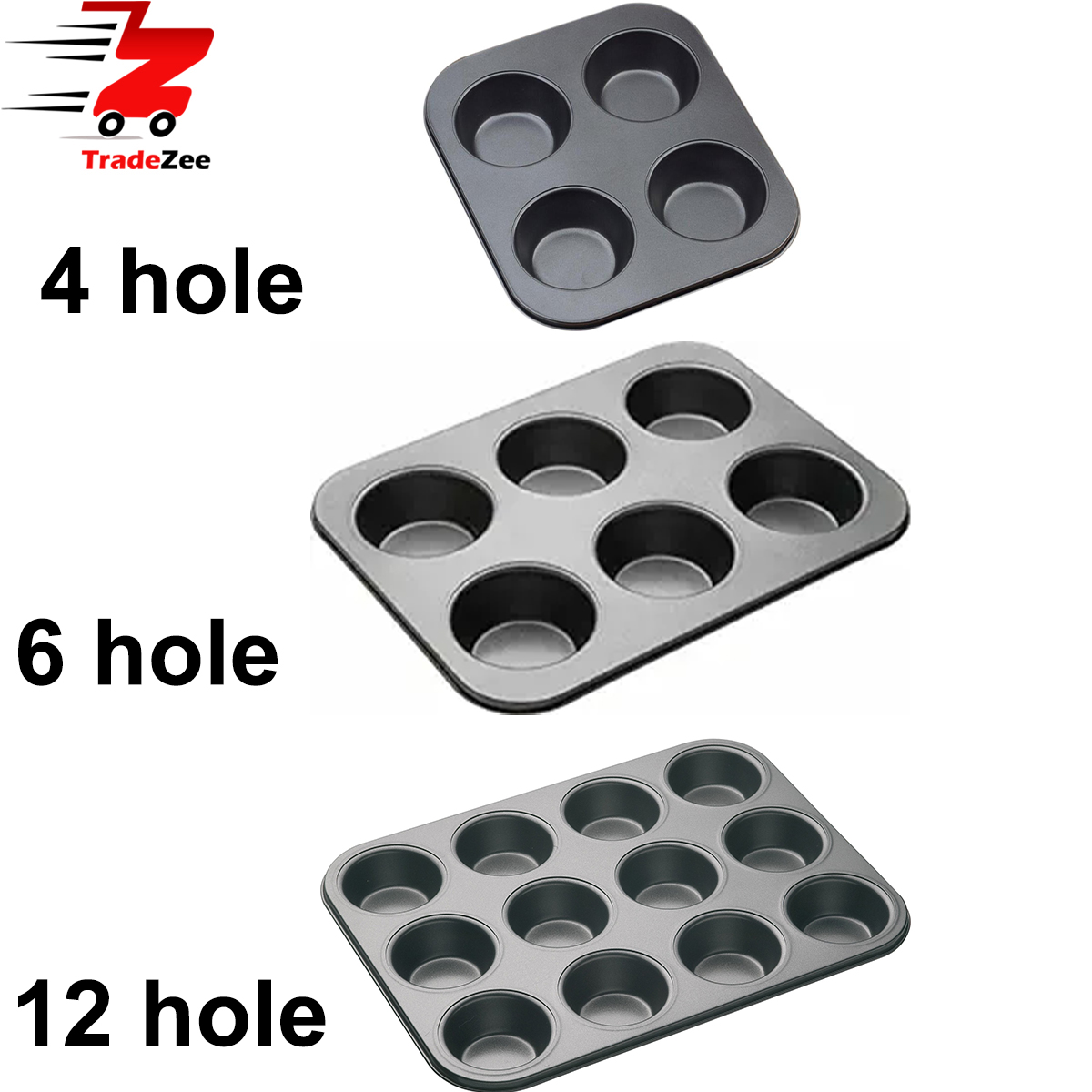 Cupcake Baking Tray Non Stick Masterclass Heavy Duty