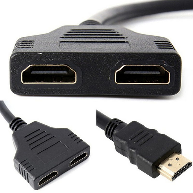 HDMI Splitter Cable Male To Dual HDMI 2 Female Y Splitter Adapter In