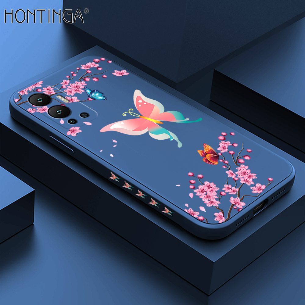 Hontinga For Infinix Hot Back Cover Colored Butterflys Side Design