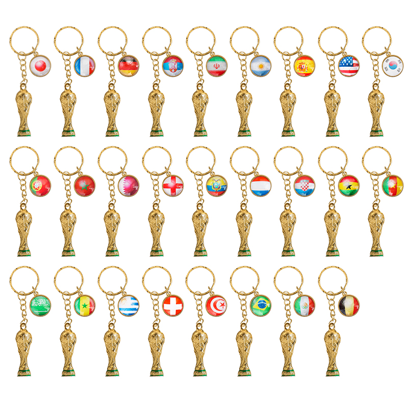 Football Trophy Keychain Qatar World Match Cup Souvenirs Key Decor