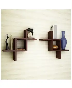 2 Reversed Criss Cross Wall Shelves Brown Buy Online At Best Prices In Pakistan Daraz Pk