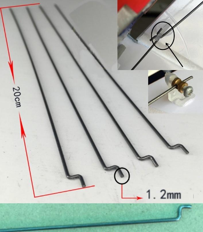3pcs steel push rod rudder angle 1.2mm push pull rod