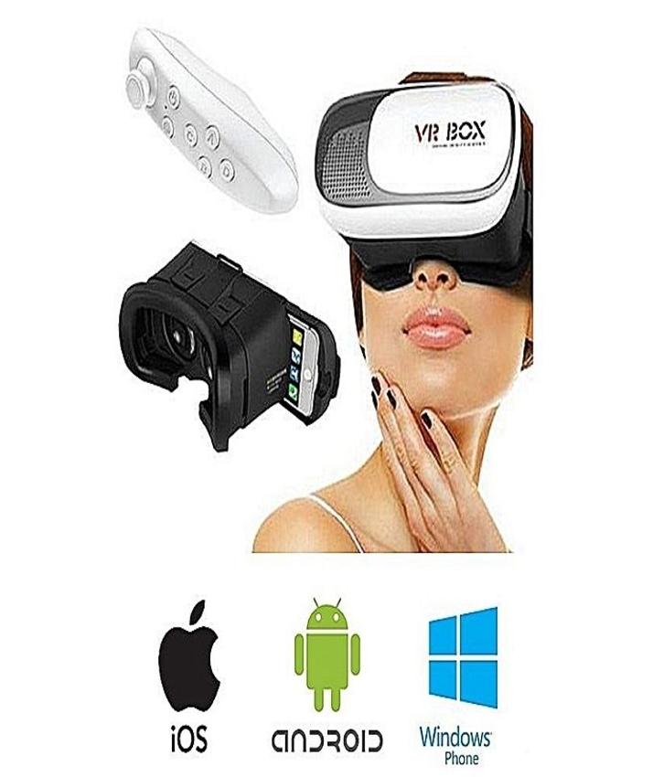 VR Box - Virtual Reality 3D Glasses with Remote - Black & White