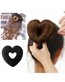 Fiaya Heart Donut Maker Hair Bun Wraps Hair Ring Style Bud Clip