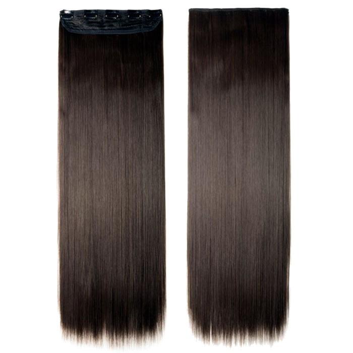 Hair Wig Extension Medium Brown Straight 5 Clips Clip in Hair Extensions For Girls