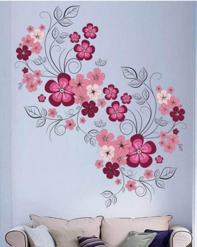 Pinky Flowers Wall Sticker