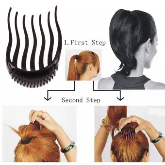 Fashion Women Hair Comb Pads Base Hair Styling Clip Stick Bun