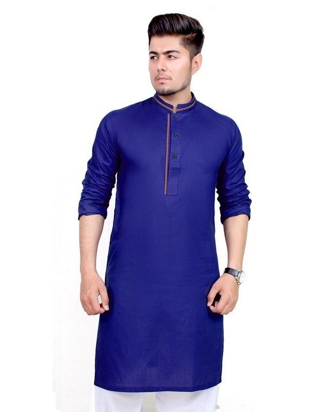 Navy Blue Cotton Kurta For Men With Shalwar Price in Pakistan - View ...