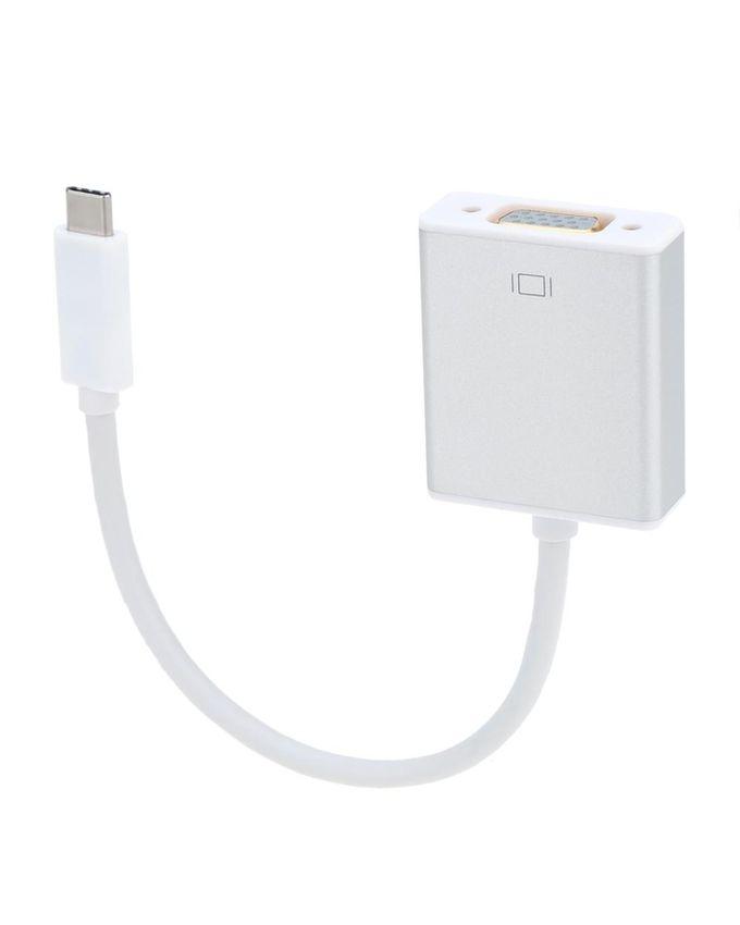 USB Type C 3.1 to VGA Converter White Daraz.pk