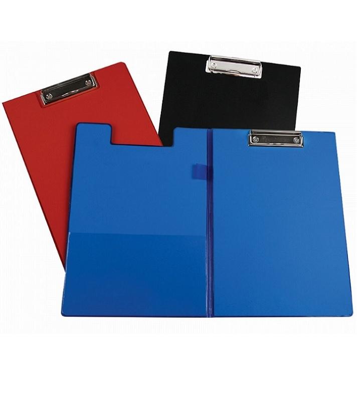 Blue Rexine A4 Foldable Clipboard Folder with inside pocket & Pen