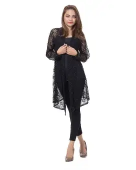 black net cardigan