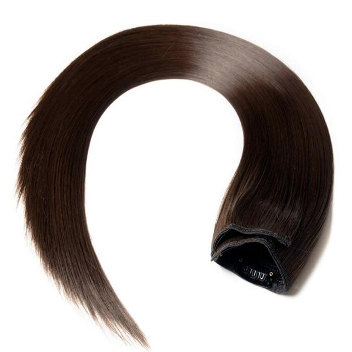 Hair Wig Extension Medium Brown Straight 5 Clips Clip in Hair Extensions For Girls