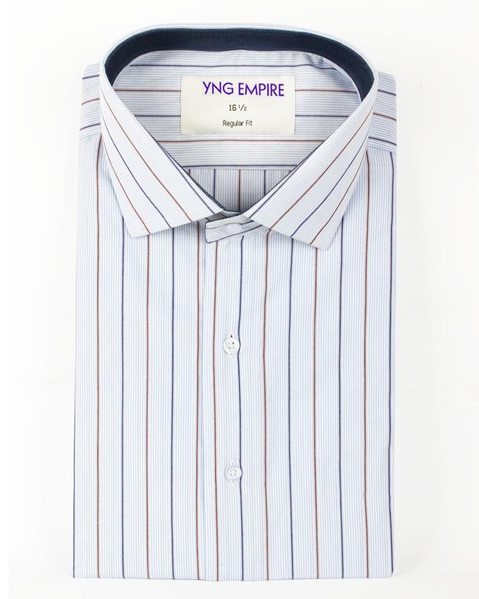 White Striped Premium Egyptian Cotton Shirt for Men