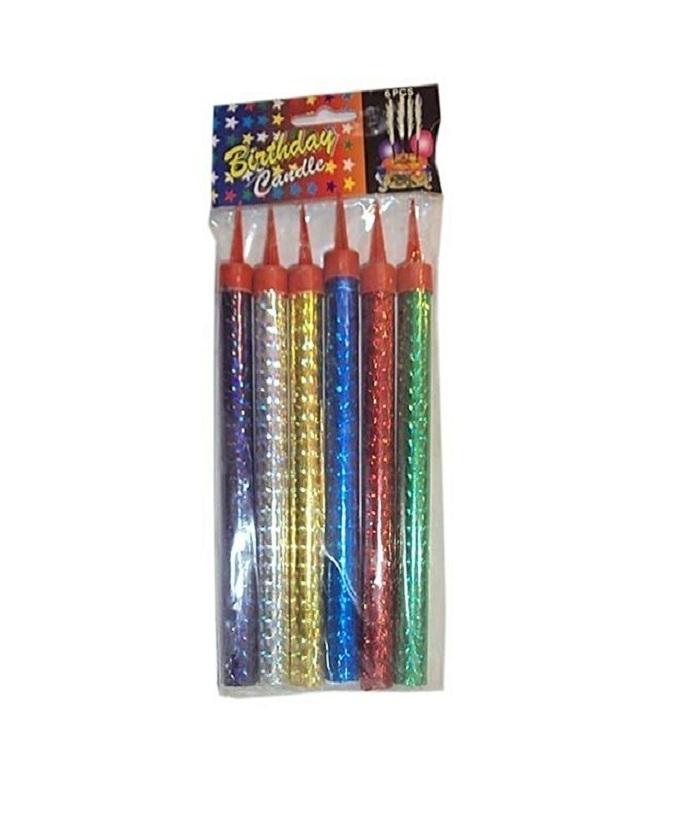 Pack Of 6 - Birthday Sparkling Candle - Multicolor
