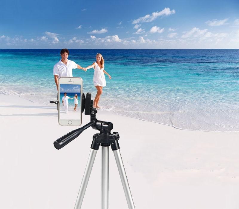 Universal 3110 Travel Camera Tripod Stand - For Smartphones, Canon, Nikon, Sony, Olympus Cameras