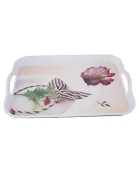 melamine rectangular serving tray with handles