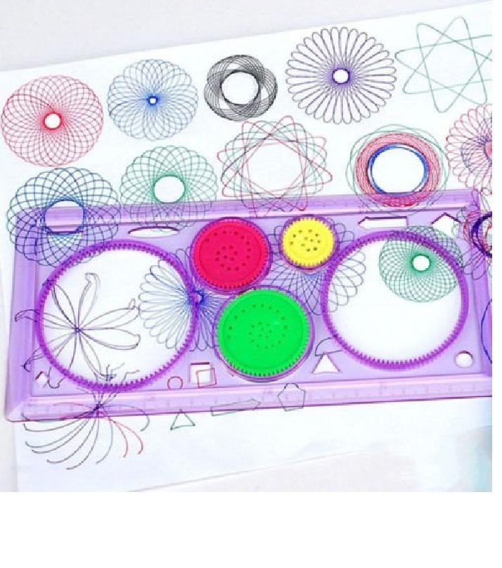 As 1Pc New Spirograph Geometric Ruler Stencil Design Ruler Set Spiral Art Classic Toy Stationery As
