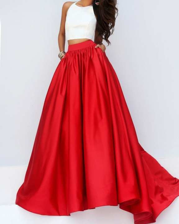 silk long skirts for women