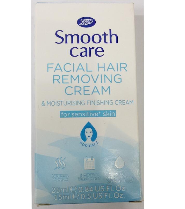 Boots Smooth Care Facial Hair Removing Cream Moisturising Finish
