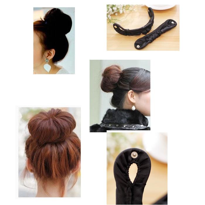 New Easy Wired Hair Bun Maker With Snap Button To Loops On Both