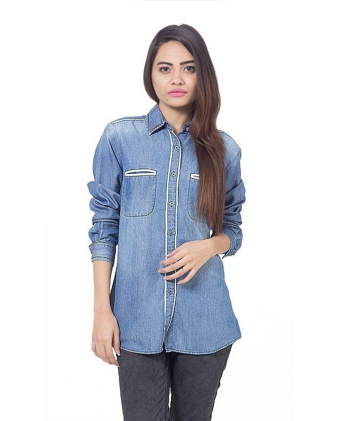 light blue denim shirt womens