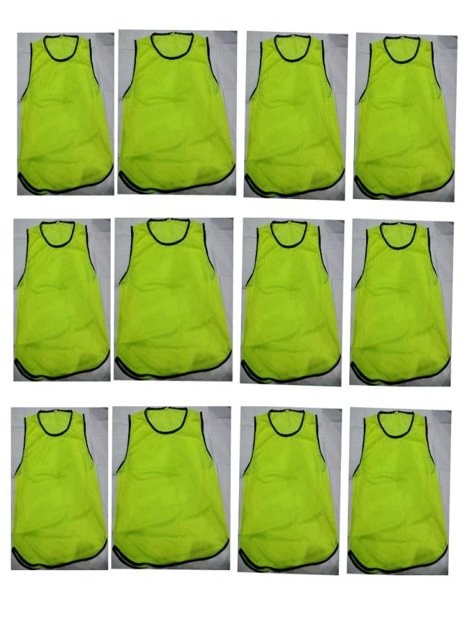 Football Bib-Vest In Mesh Training Vest hockey training vest breathable bibs 12 Pcs. Not Plain Something print on it.