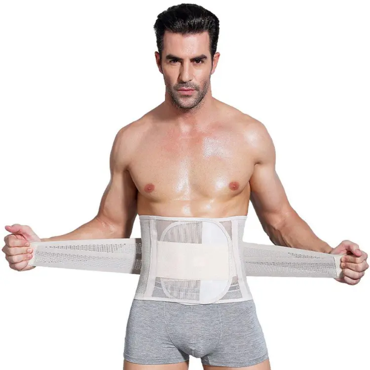 Men Body Shaper Corset Abdomen Tummy Control Waist Trainer Slimming Belly  Belt skin color M