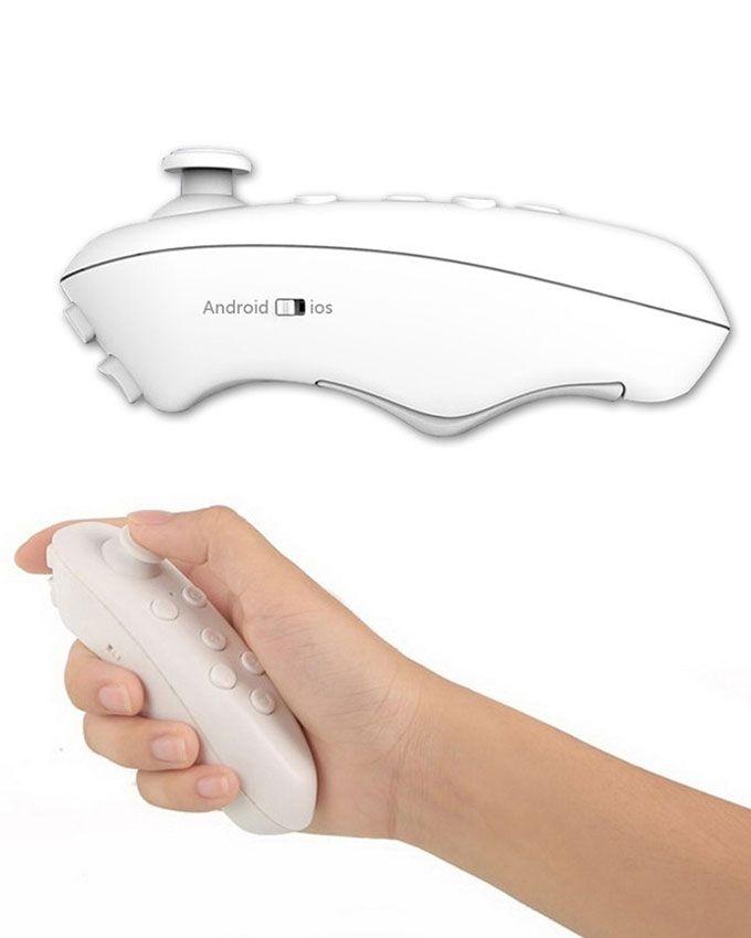 Google Cardboard VR Box II 2.0 Virtual Reality 3D Glass with Bluetooth Gamepad - White