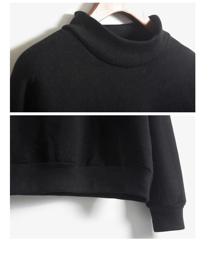 Jack Beos Sweatshirt 2018 Winter Casual Loose Fleece Pullover Black
