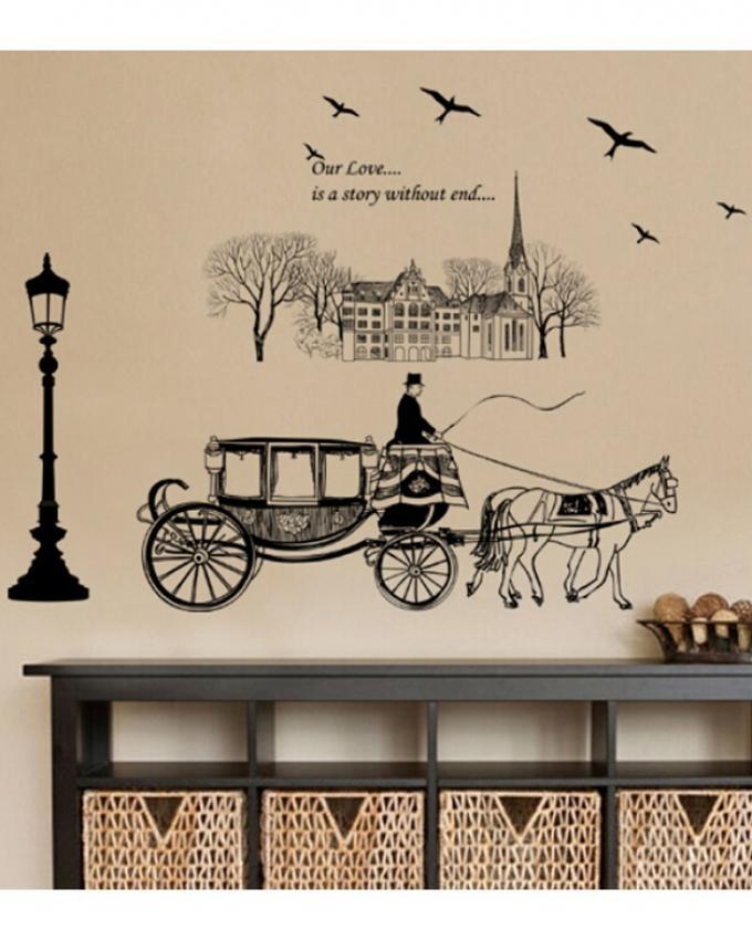 Horse Cart Wall Sticker