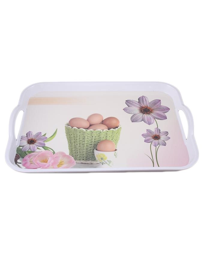 melamine rectangular serving tray with handles