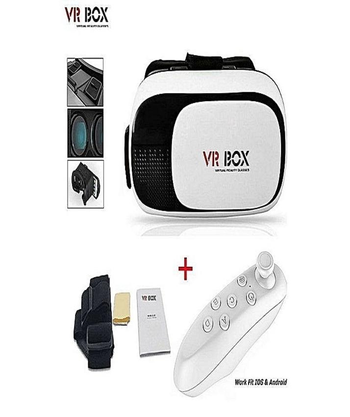 VR Box - Virtual Reality 3D Glasses with Remote - Black & White