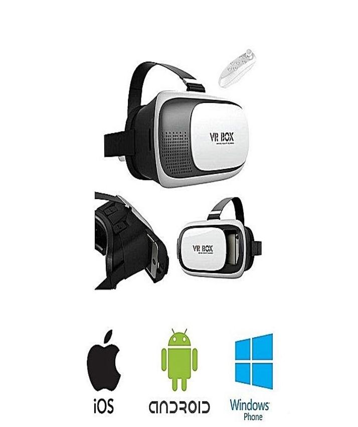 VR Box - Virtual Reality 3D Glasses with Remote - Black & White