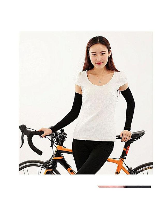 BLACK UV Sun Protection Sleeves Sports Cooling Arm Sleeves tillescenter