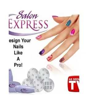 New Salon Express Nail Art Stamping Kit Create 100 S Of Designs