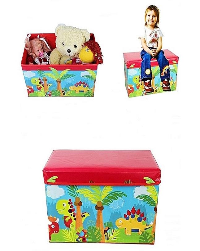 Kid's Toy Storage Box & Padded Seat Red Price in Pakistan View