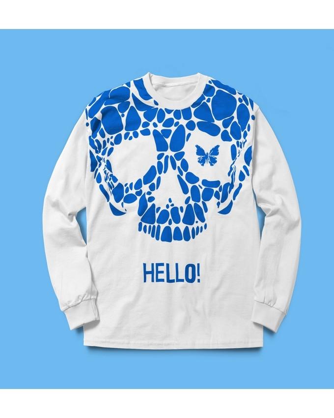 White Screen Printed Fleece Cotton Sweatshirts for Men sk-2