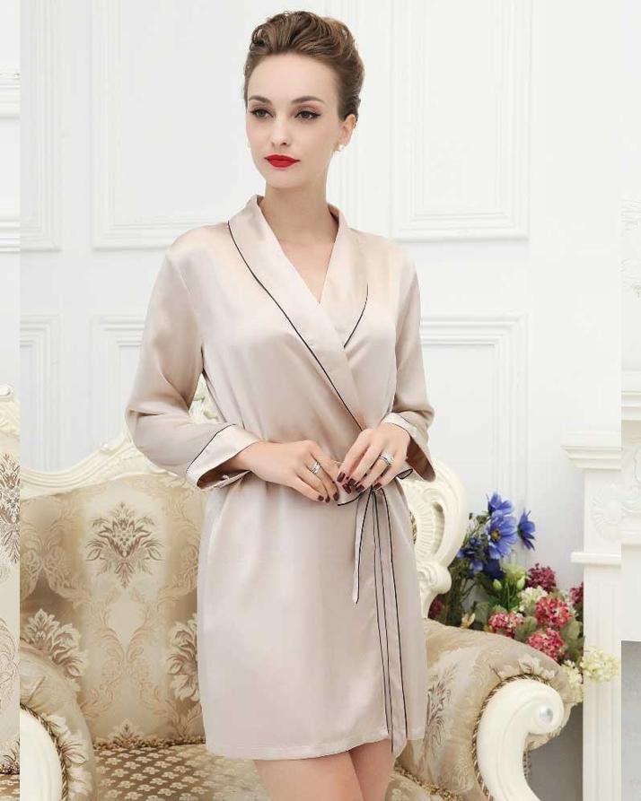 silver silk robe