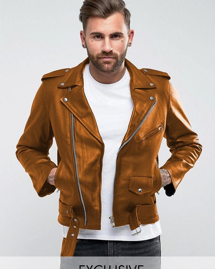 mustard faux leather jacket
