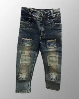 damage jeans for boy black
