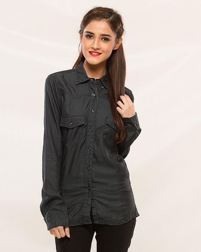black denim shirts for women