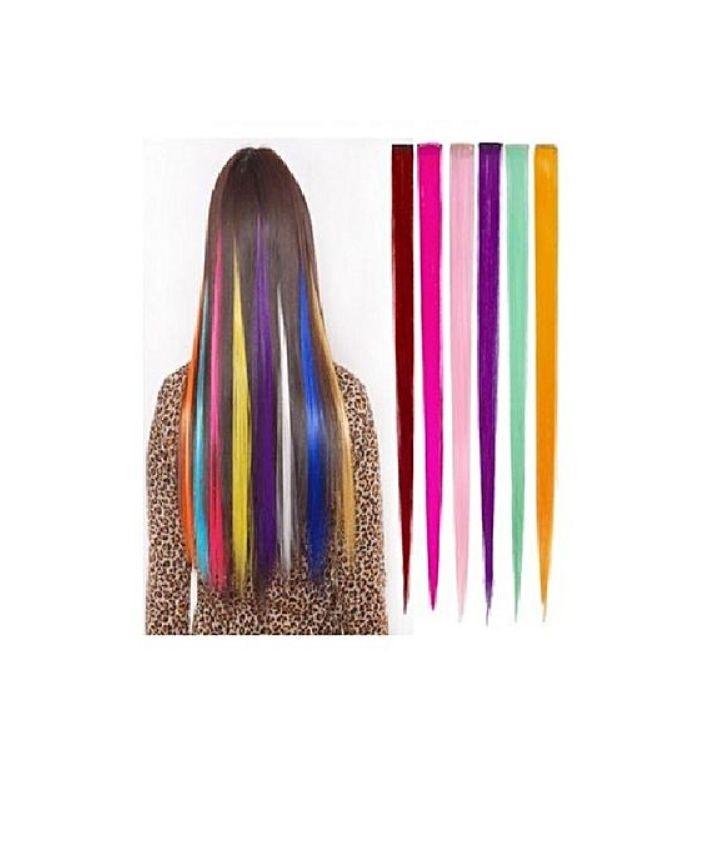 Synthetic Clip-In Hair Extensions - Blue