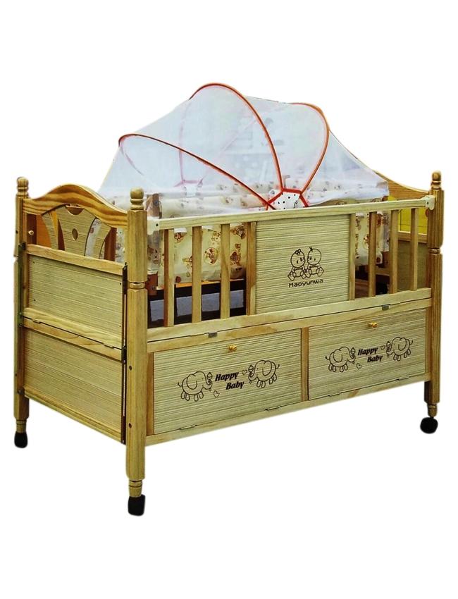 small wooden cradle