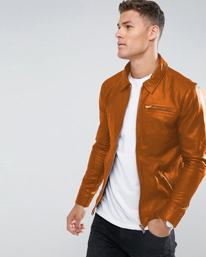 mustard faux leather jacket